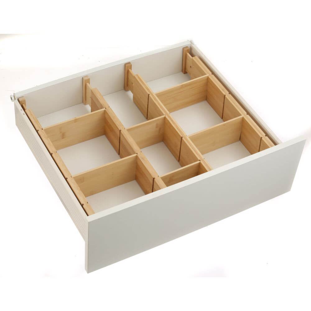 12 Piece Adjustable Bamboo Drawer Divider - KITCHEN - Cutlery Trays - Soko and Co