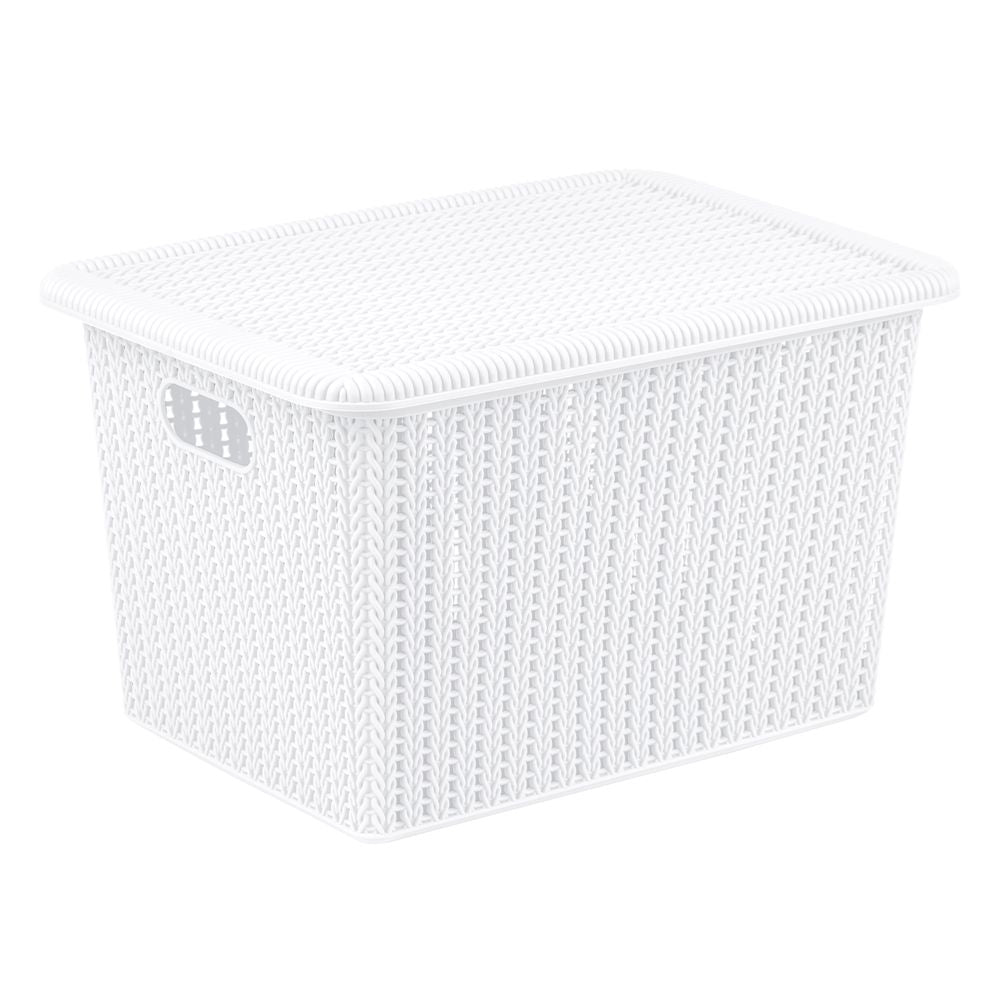 15L Knitted Storage Box White - HOME STORAGE - Plastic Boxes - Soko and Co