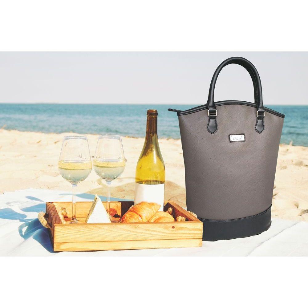 2 Bottle Insulated Wine Tote Charcoal - WINE - Bags and Carriers - Soko and Co