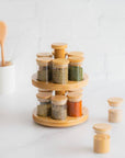 2 Tier Rotating Bamboo Spice Rack - KITCHEN - Spice Racks - Soko and Co