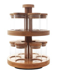 2 Tier Rotating Bamboo Spice Rack - KITCHEN - Spice Racks - Soko and Co