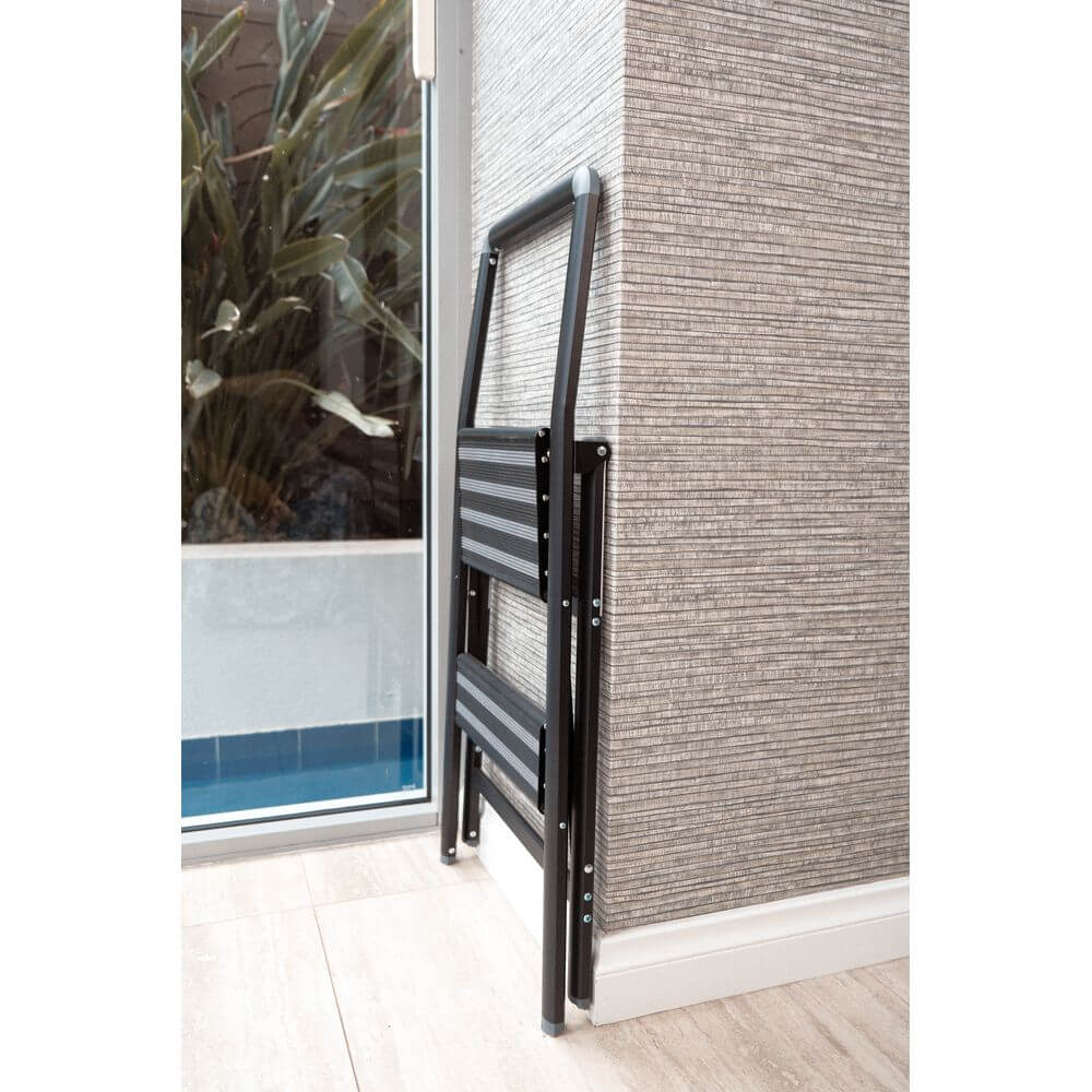 Alu Design 2 Step Compact Step Ladder Black - LAUNDRY - Ladders - Soko and Co