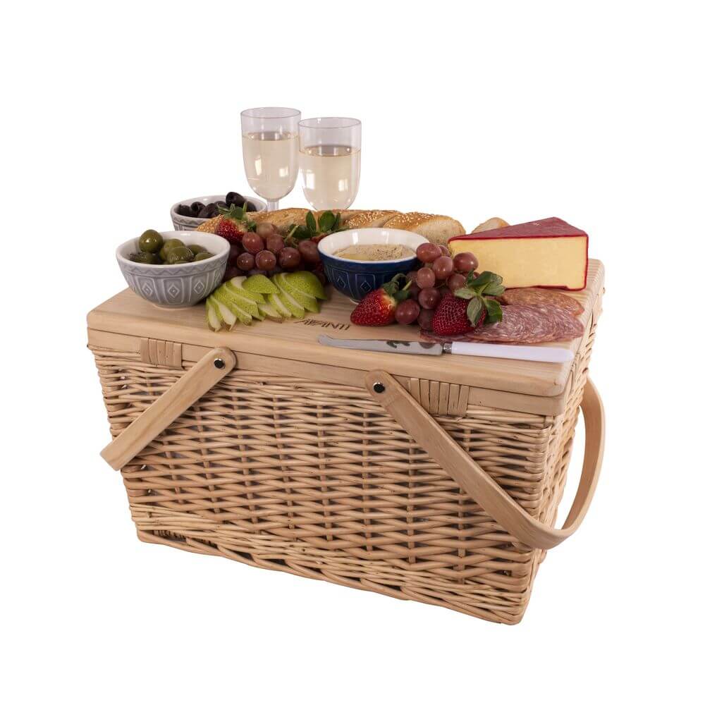 Avanti 4 Person Wood Top Picnic Basket Flora - LIFESTYLE - Picnic - Soko and Co