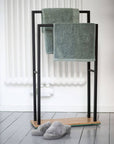 Bambusa 2 Rail Freestanding Towel Rack Matte Black - BATHROOM - Towel Racks - Soko and Co