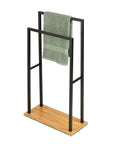 Bambusa 2 Rail Freestanding Towel Rack Matte Black - BATHROOM - Towel Racks - Soko and Co