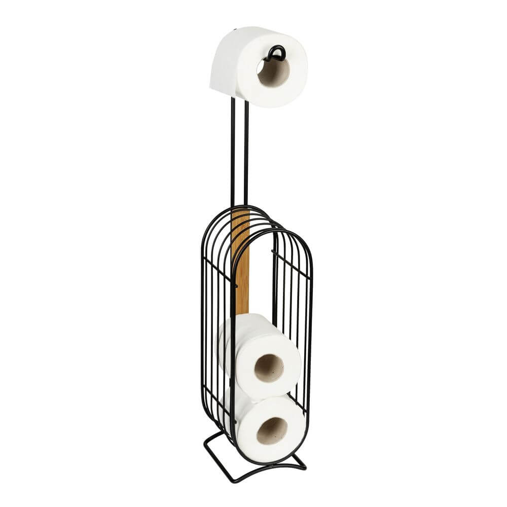 Brendola Freestanding Toilet Roll Holder and Dispenser Bamboo - BATHROOM - Toilet Roll Holders - Soko and Co