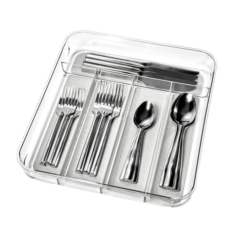 Clear Soft Grip 5 Compartment Cutlery Tray - KITCHEN - Cutlery Trays - Soko and Co