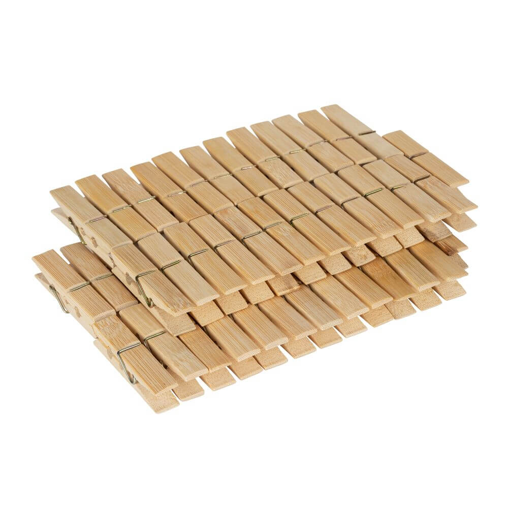 Clothes Peg Bag &amp; 50 Piece Bamboo Pegs - LAUNDRY - Accessories - Soko and Co