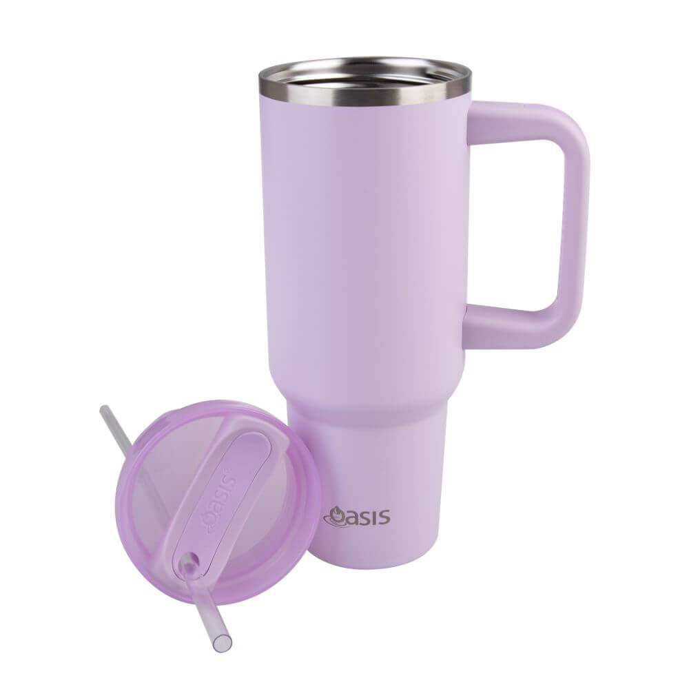 Commuter 1.2L Insulated Tumbler with Straw White Orchid - LIFESTYLE - Water Bottles - Soko and Co