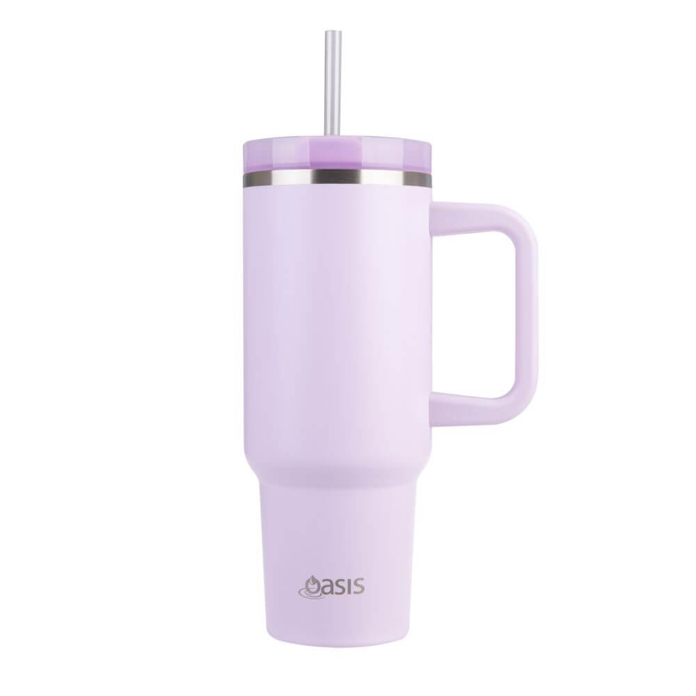 Commuter 1.2L Insulated Tumbler with Straw White Orchid - LIFESTYLE - Water Bottles - Soko and Co