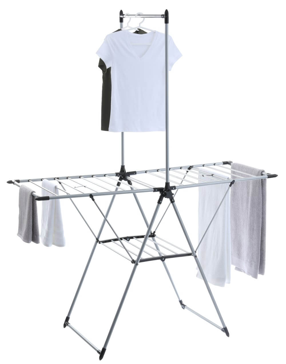 Deluxe A-Frame Clothes Airer with Top Hanging Rail Grey - LAUNDRY - Airers - Soko and Co