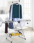 Deluxe A-Frame Clothes Airer with Top Hanging Rail Grey - LAUNDRY - Airers - Soko and Co