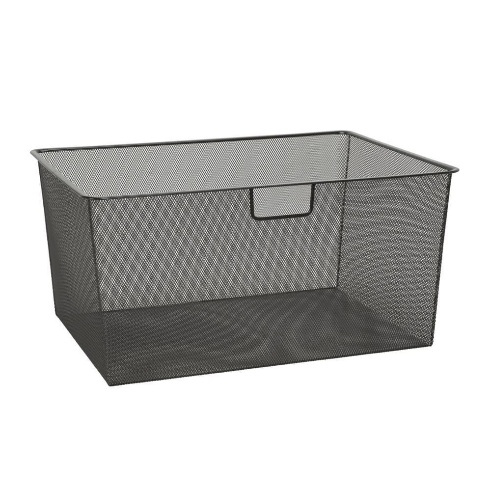 Elfa Mesh Basket for Gliding Drawer Frame W: 60 D: 40 H: 28 Graphite - ELFA - Gliding Drawers and Racks - Soko and Co