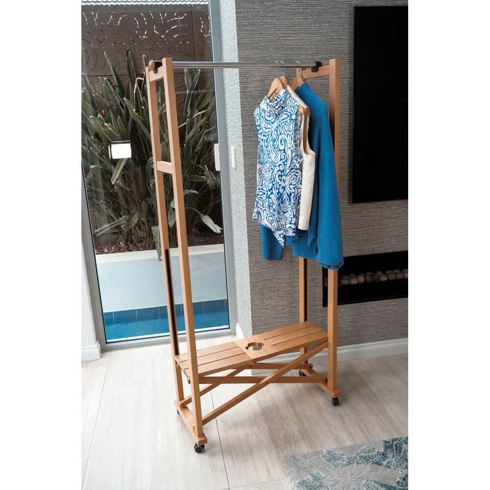 Elios Expandable Garment Rack Natural - WARDROBE - Garment Racks - Soko and Co