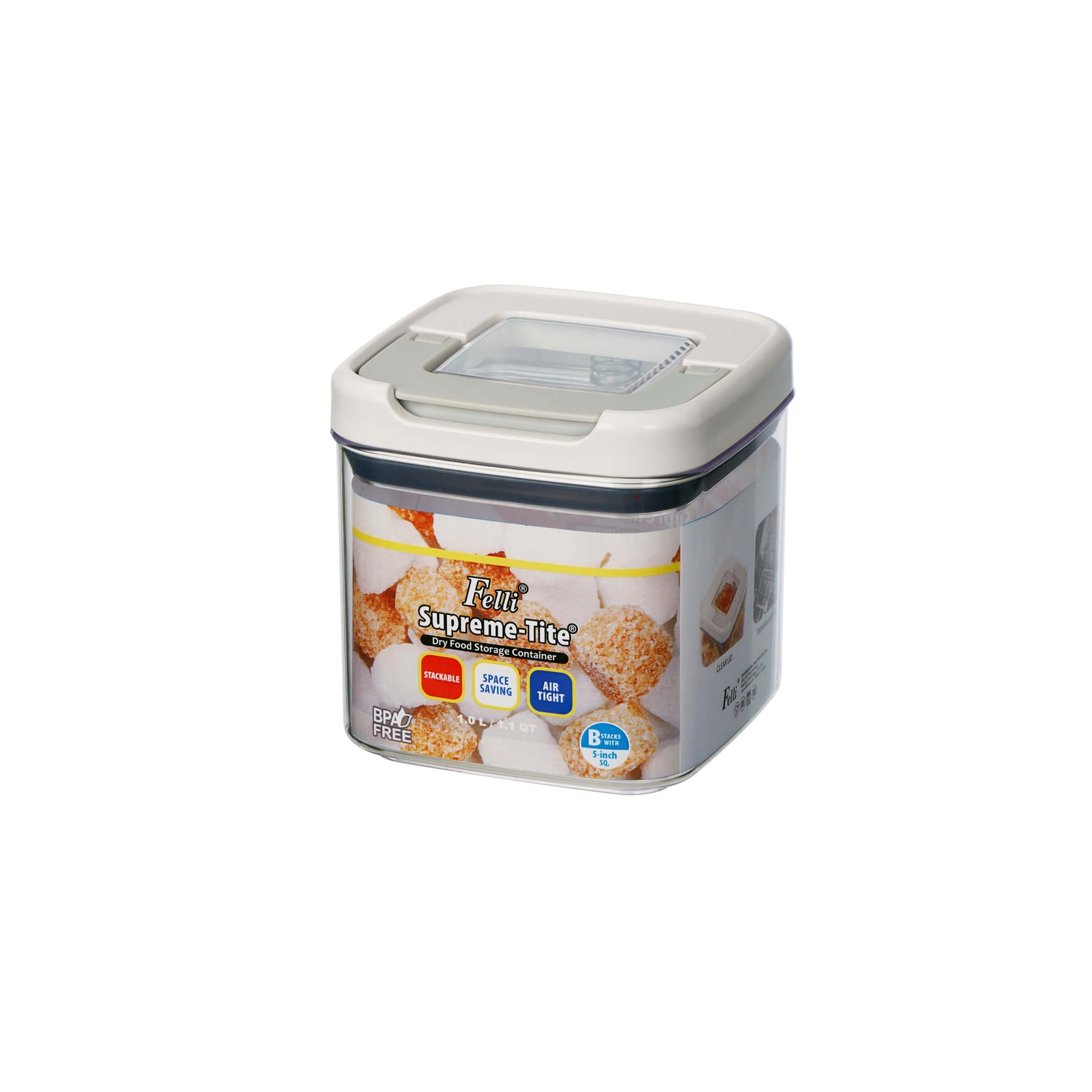 Felli Supreme Tite Square 1L Pantry Container - KITCHEN - Food Containers - Soko and Co