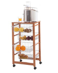 Gingerone Kitchen Trolley Cherry Wood - HOME STORAGE - Storage Trolleys - Soko and Co