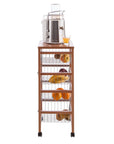 Gingerone Kitchen Trolley Cherry Wood - HOME STORAGE - Storage Trolleys - Soko and Co