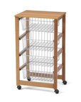 Gingerone Kitchen Trolley Cherry Wood - HOME STORAGE - Storage Trolleys - Soko and Co