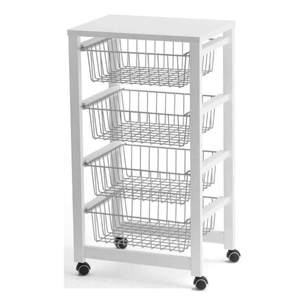 Gingerone Kitchen Trolley White - HOME STORAGE - Storage Trolleys - Soko and Co