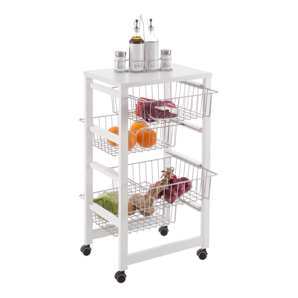 Gingerone Kitchen Trolley White - HOME STORAGE - Storage Trolleys - Soko and Co