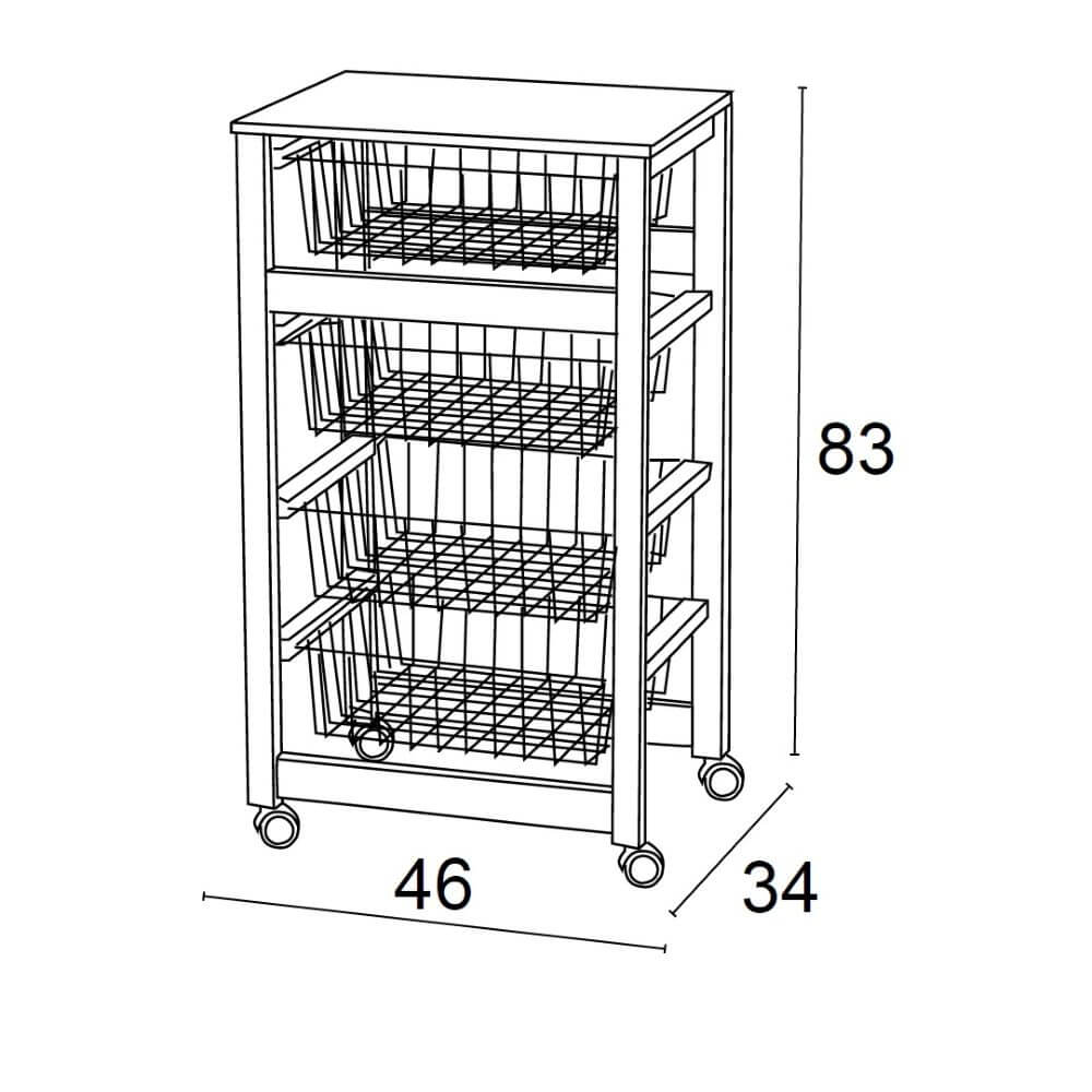 Gingerone Kitchen Trolley White - HOME STORAGE - Storage Trolleys - Soko and Co