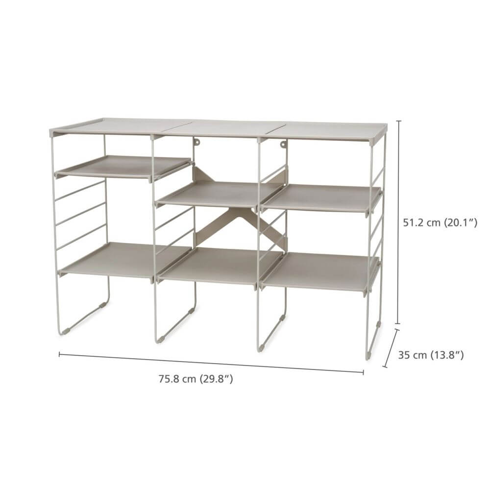 Joseph Joseph Adjustable Shoe Rack Large Ecru - WARDROBE - Shoe Storage - Soko and Co