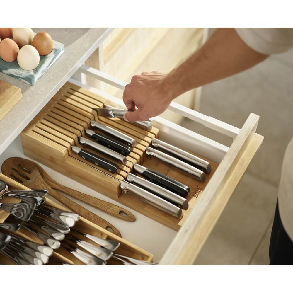 Joseph Joseph Bamboo 2-Tier Knife Organiser Large - KITCHEN - Cutlery Trays - Soko and Co