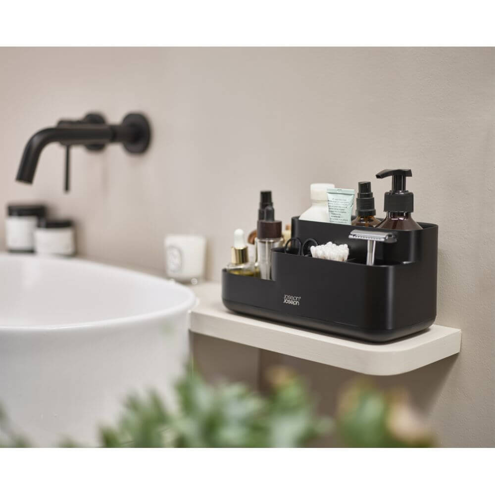 Joseph Joseph EasyStore Bathroom Storage Caddy Matte Black - BATHROOM - Toothbrush Holders - Soko and Co