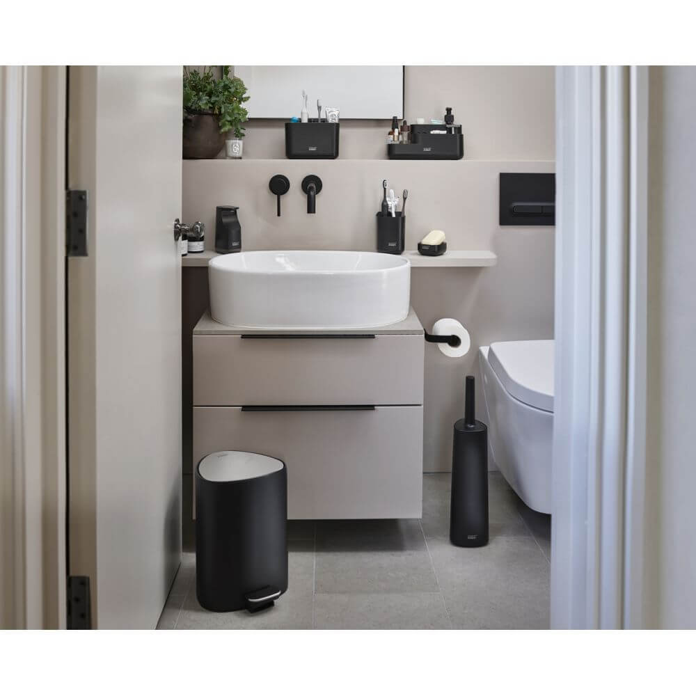 Joseph Joseph EasyStore Bathroom Storage Caddy Matte Black - BATHROOM - Toothbrush Holders - Soko and Co