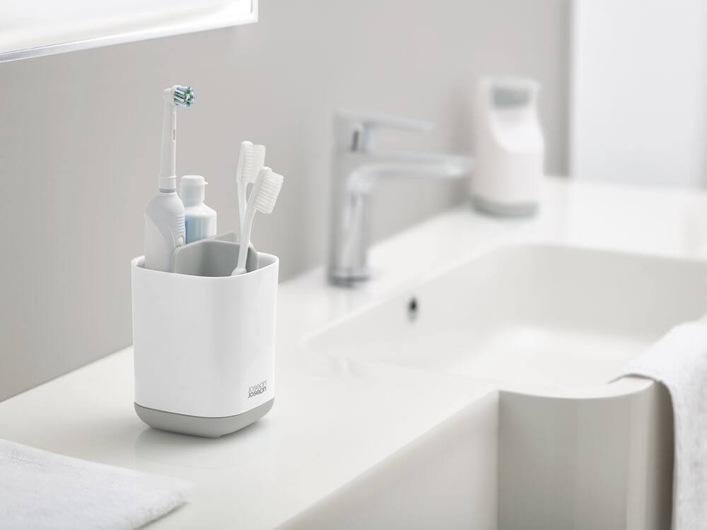 Joseph Joseph EasyStore Small Toothbrush Caddy Grey - BATHROOM - Toothbrush Holders - Soko and Co