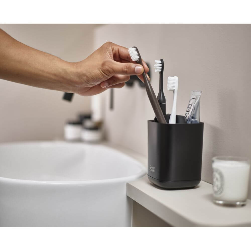 Joseph Joseph EasyStore Toothbrush Caddy Matte Black - BATHROOM - Toothbrush Holders - Soko and Co