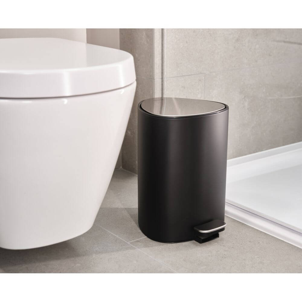 Joseph Joseph Luxe 5L Pedal Bin Matte Black - BATHROOM - Bins - Soko and Co