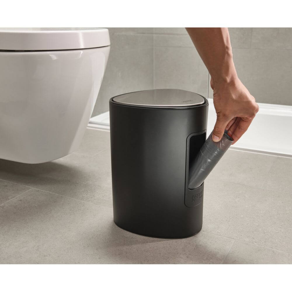 Joseph Joseph Luxe 5L Pedal Bin Matte Black - BATHROOM - Bins - Soko and Co