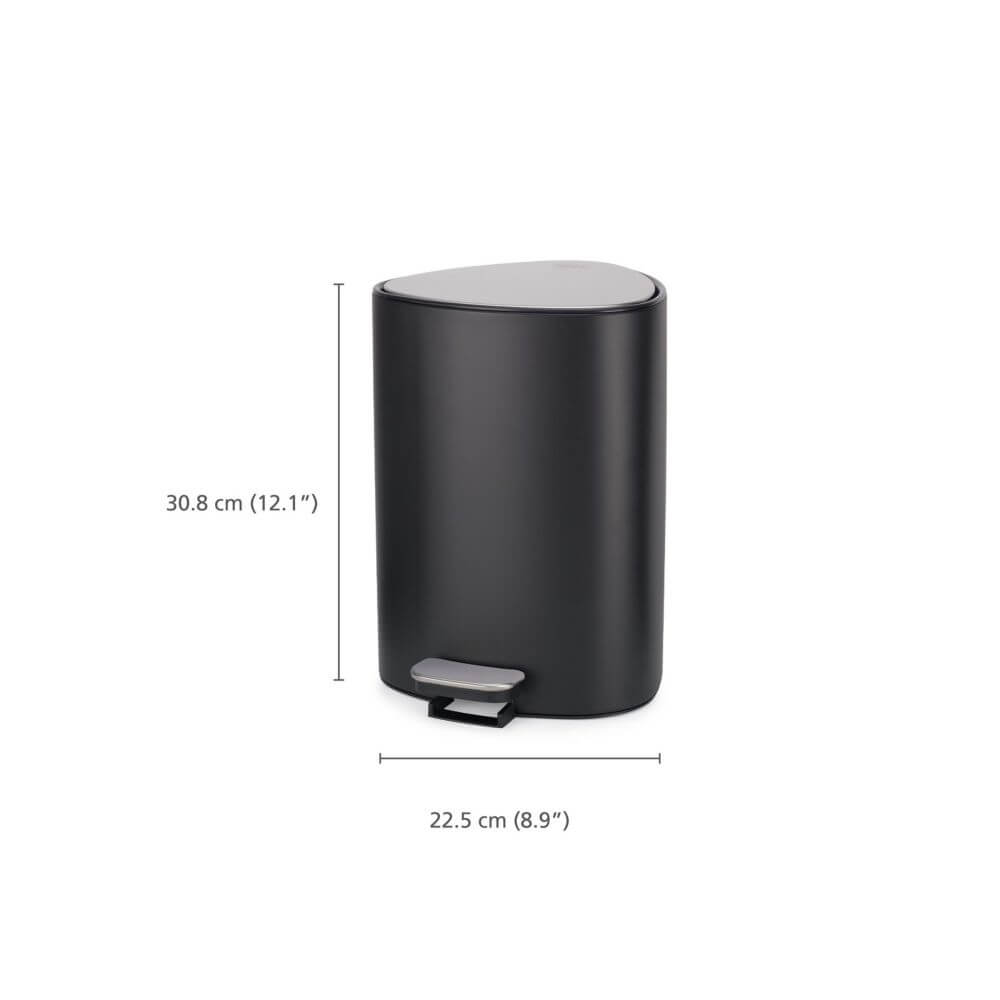 Joseph Joseph Luxe 5L Pedal Bin Matte Black - BATHROOM - Bins - Soko and Co