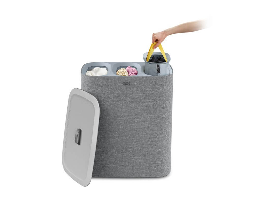 Joseph Joseph Tota Trio 90L Triple Laundry Hamper Grey - LAUNDRY - Hampers - Soko and Co