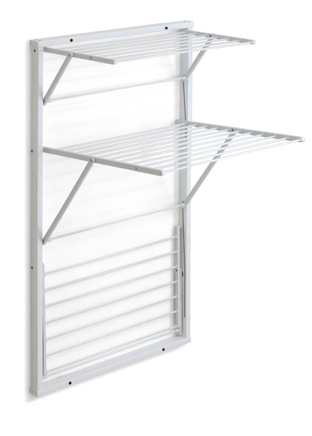 Karim 3 Tier Wall Mounted Clothes Airer White - LAUNDRY - Airers - Soko and Co