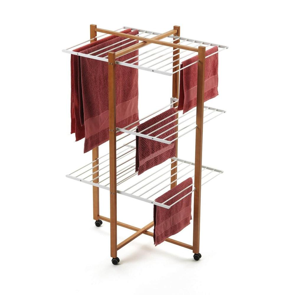 Karisma 3 Tier Tower Clothes Airer Cherry Wood - LAUNDRY - Airers - Soko and Co