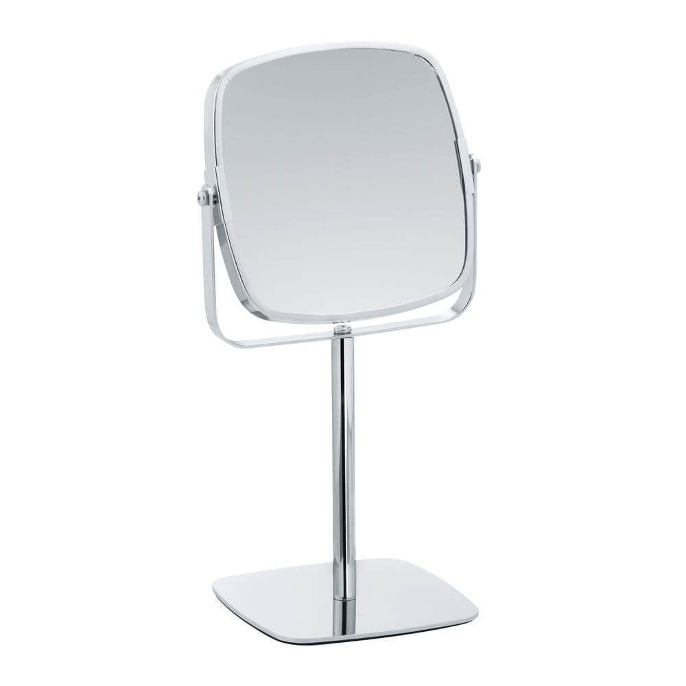 Kira Freestanding Chrome Double Sided Square Mirror - BATHROOM - Mirrors - Soko and Co