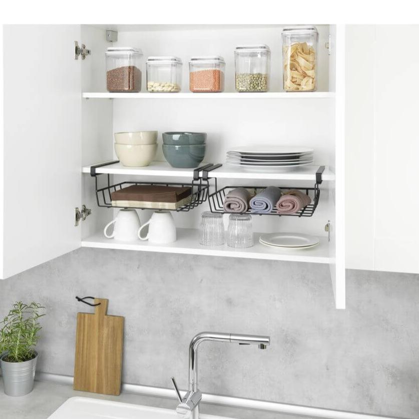 Klea Undershelf Wire Basket Black - KITCHEN - Shelves and Racks - Soko and Co