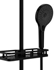 Liberta Shower Shelf for Shower Rod Matte Black - BATHROOM - Shower Caddies - Soko and Co