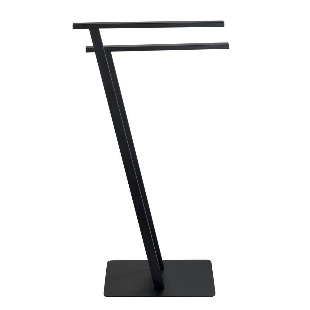 Lirio 2 Rail Freestanding Towel Rack Black - BATHROOM - Towel Racks - Soko and Co