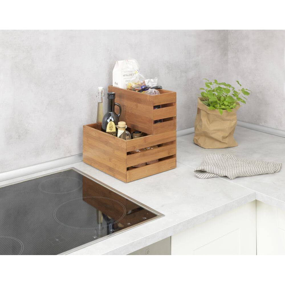 Madeira Stacking Bamboo Storage Crates Large - HOME STORAGE - Baskets and Totes - Soko and Co