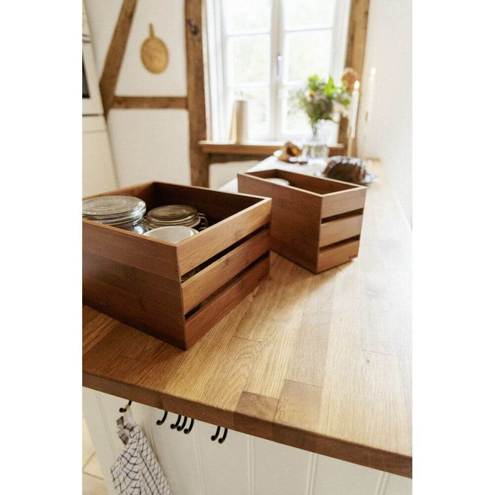 Madeira Stacking Bamboo Storage Crates Small - HOME STORAGE - Baskets and Totes - Soko and Co