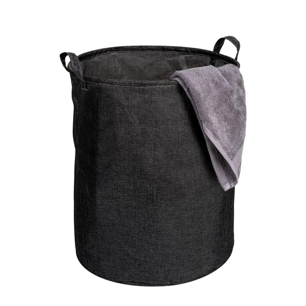 Messina 70L Linen Laundry Hamper Charcoal - LAUNDRY - Hampers - Soko and Co