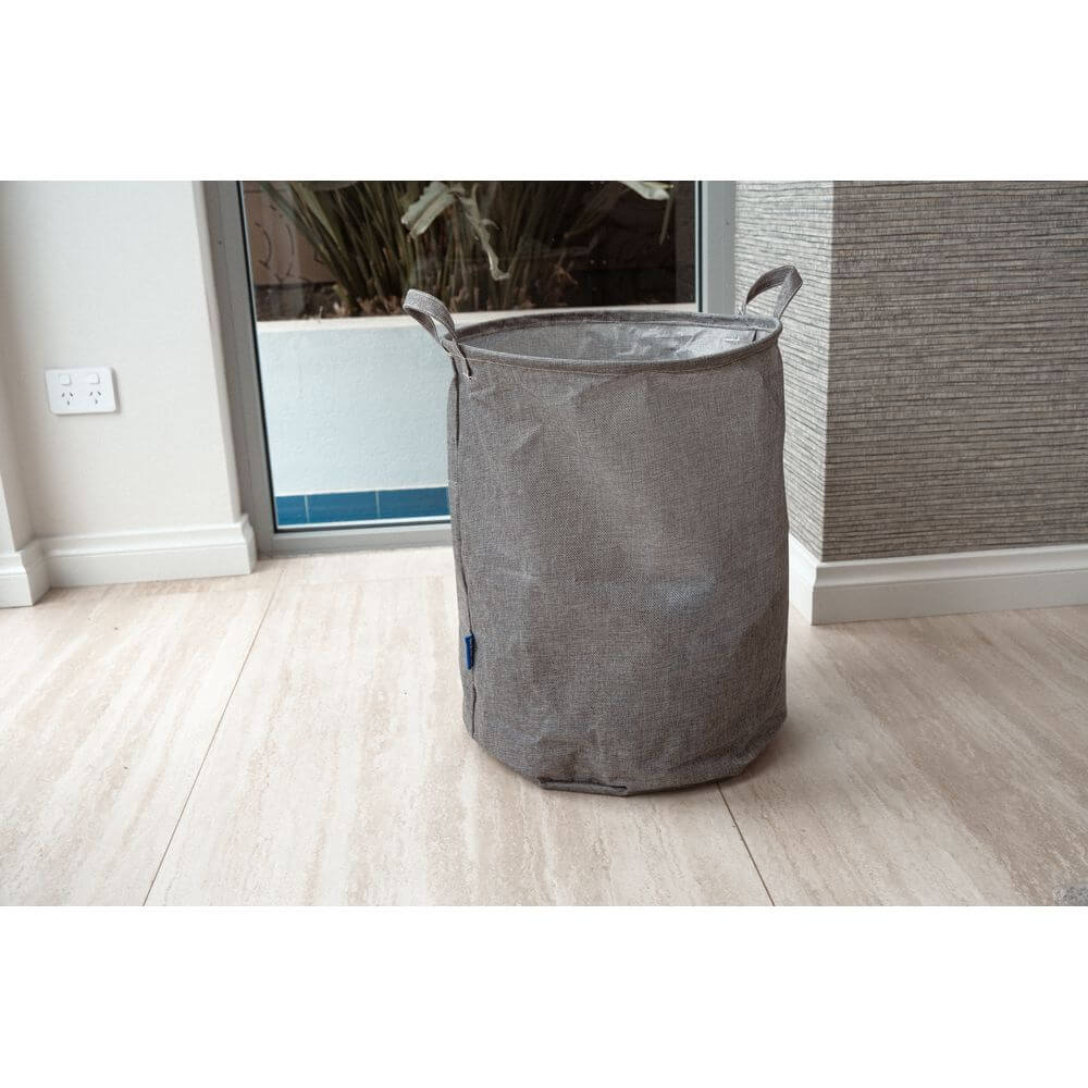 Messina 70L Linen Laundry Hamper Grey - LAUNDRY - Hampers - Soko and Co