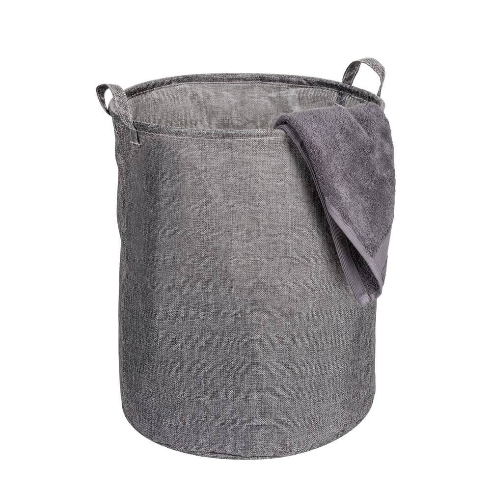 Messina 70L Linen Laundry Hamper Grey - LAUNDRY - Hampers - Soko and Co