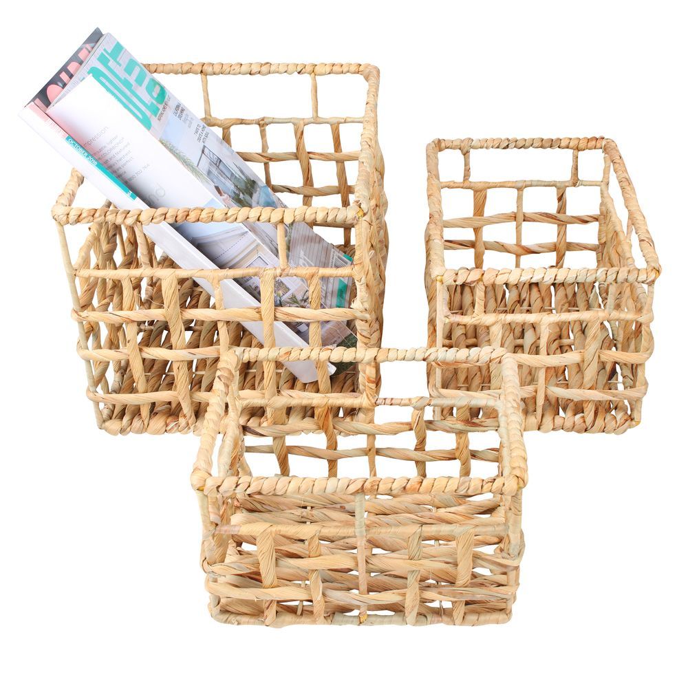 Newport Medium Rectangular Hyacinth Storage Basket - HOME STORAGE - Baskets and Totes - Soko and Co