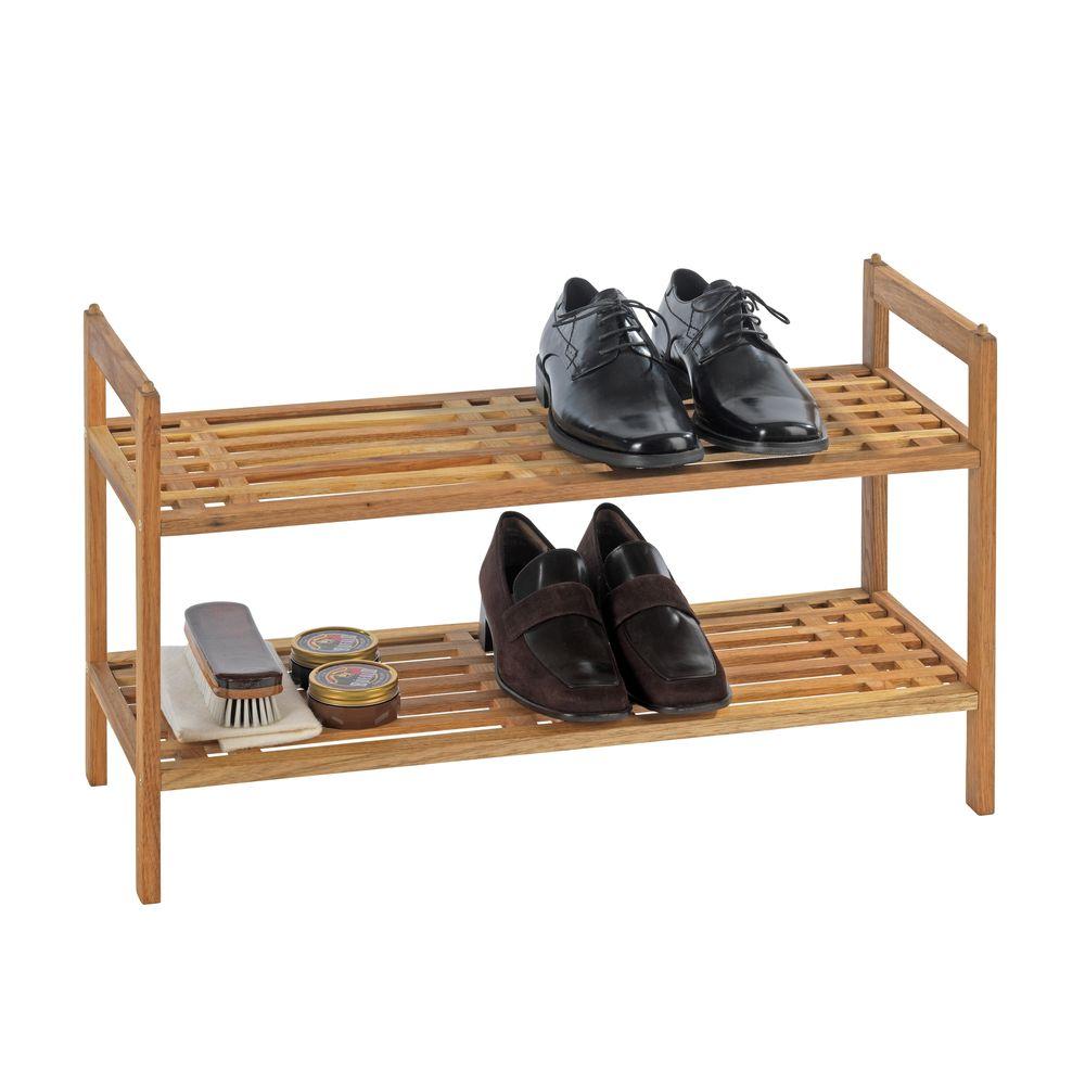 Norway 2 Tier Shoe Rack Walnut - WARDROBE - Shoe Storage - Soko and Co