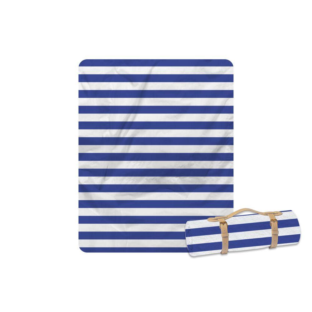 Picnic Blanket With Carry Strap Hamptons Blue - LIFESTYLE - Picnic - Soko and Co