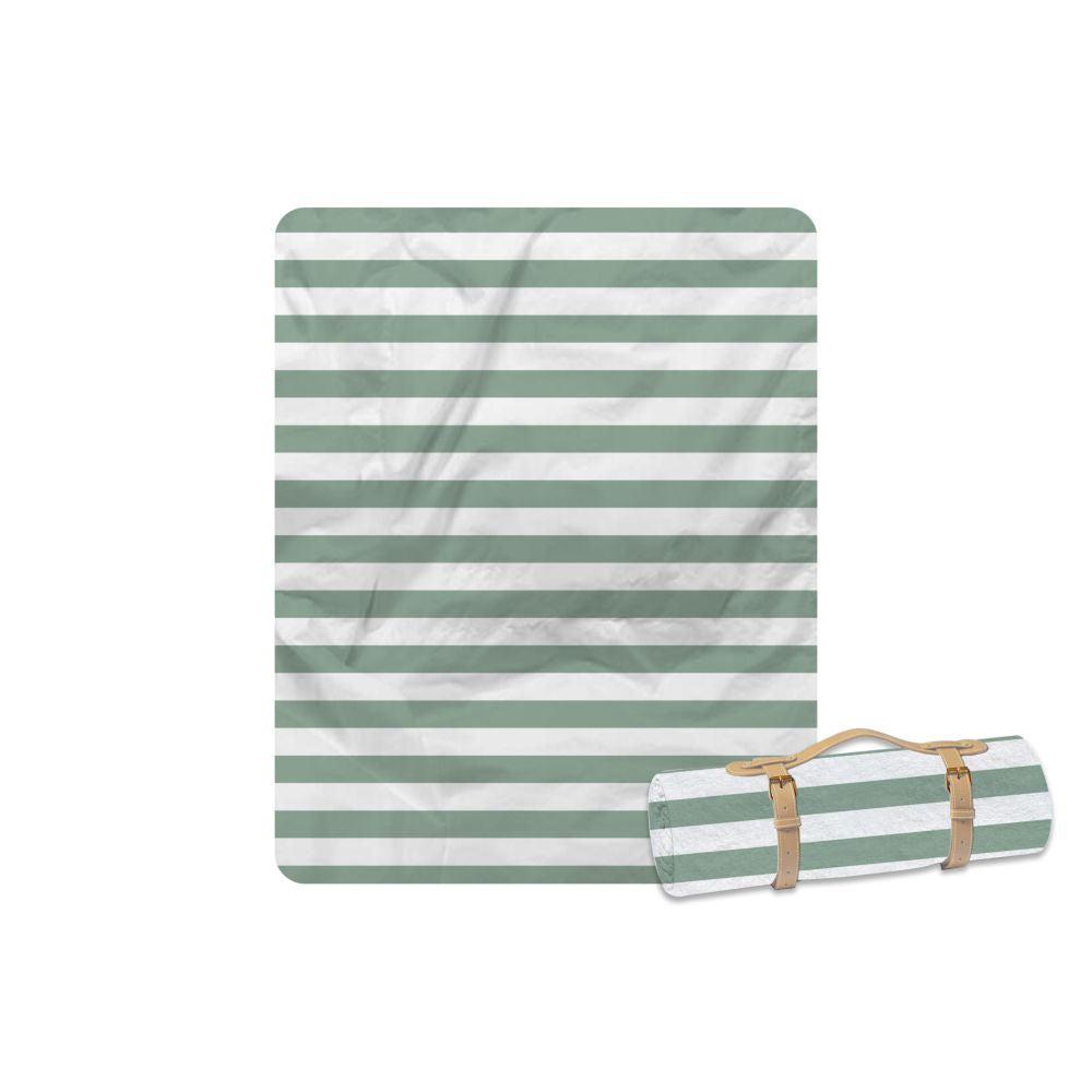 Picnic Blanket With Carry Strap Hamptons Green - LIFESTYLE - Picnic - Soko and Co